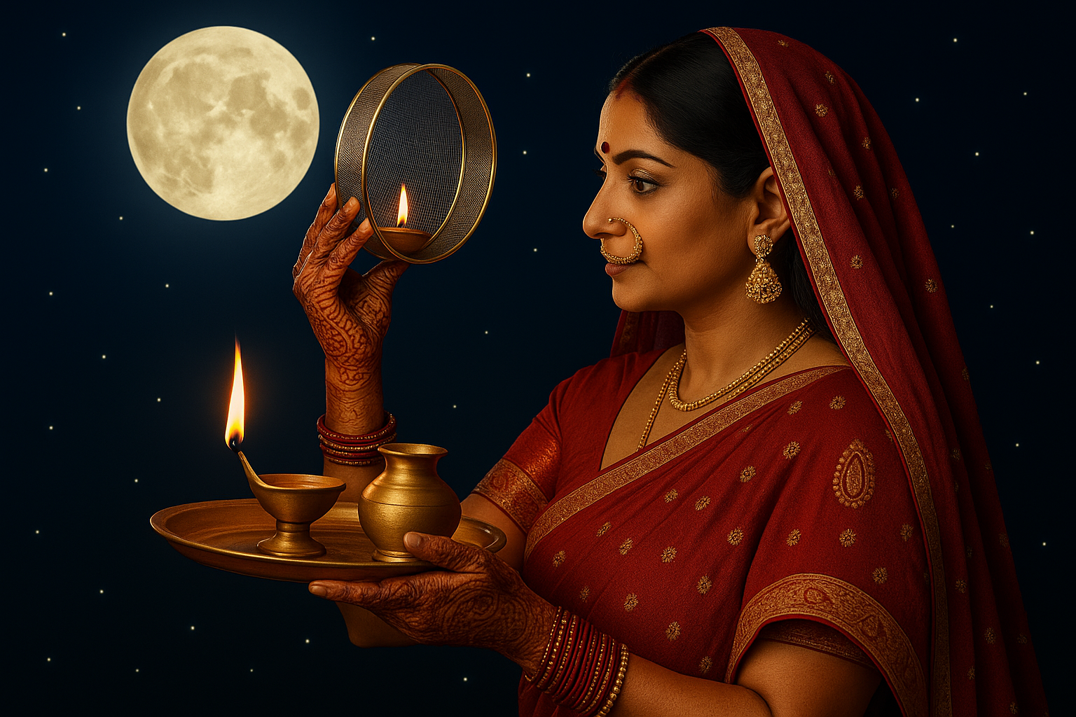 करवा चौथ व्रत क्या है? परम्परा, विधि, और 2025 में चंद्र दर्शन का समय